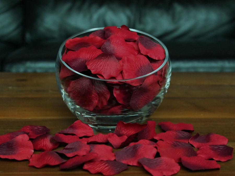 Burgundy Silk Rose Petals, 100 petals