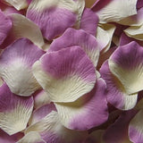 Ivory/Purple Silk Rose Petals, Value Pack 1000 Petals