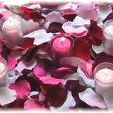 Romance 1000 - Choose Your Color of Silk Rose Petals + candles