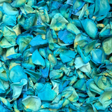 Rose Petals, Teal Dyed, Real Freeze Dried Bulk Budget Petals, 100 cups