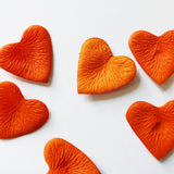 Carrot Heart Shaped Silk Rose Petals