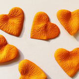 Light Orange Heart Shaped Silk Rose Petals