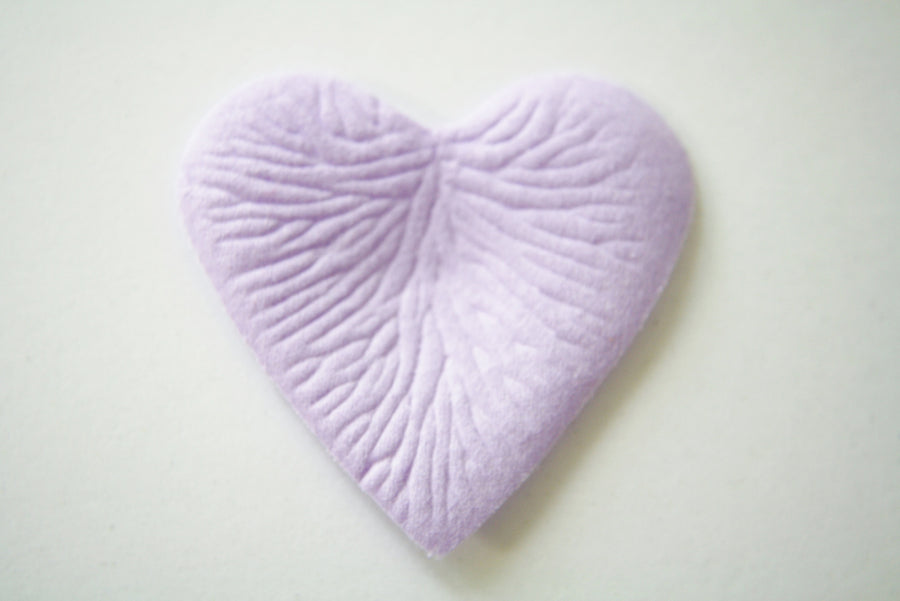 Lilac Heart Shaped Silk Rose Petals