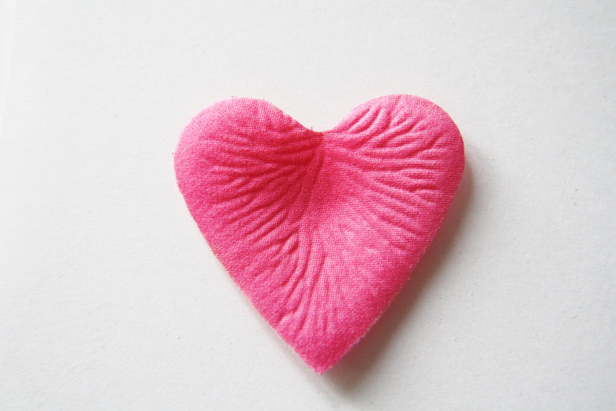 Pink Heart Shaped Silk Rose Petals