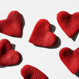 Red Heart Shaped Silk Rose Petals, 100 per bag