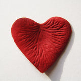 Red Heart Shaped Silk Rose Petals, 100 per bag