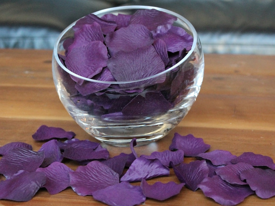 Eggplant Silk Rose Petals, Value Pack 1000 Petals