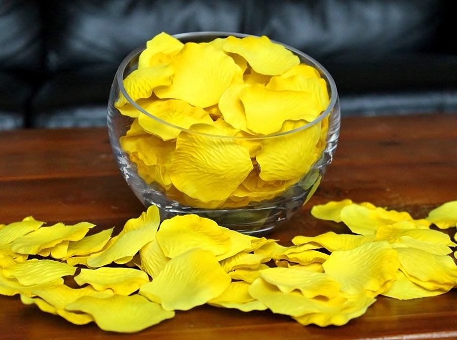 Yellow Silk Rose Petals, 100 petals
