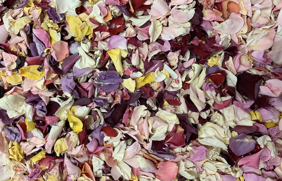 Rose Petal Confetti, Freeze Dried, 1 quart