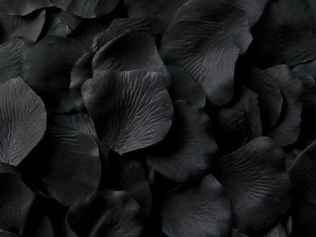 Black Silk Rose Petals, 100 petals