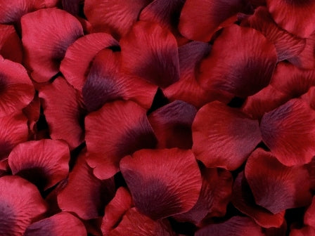 Burgundy Silk Rose Petals, 100 petals
