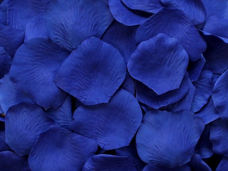 Cobalt Silk Rose Petals, 100 petals