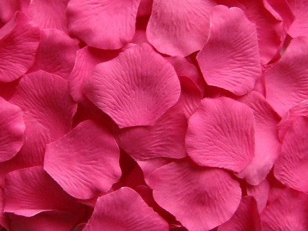 Hot Pink Silk Rose Petals, 100 petals
