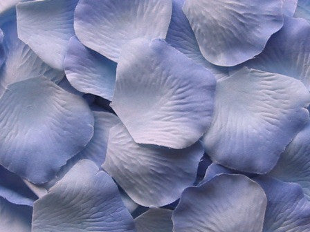 Light Blue Silk Rose Petals, 100 petals