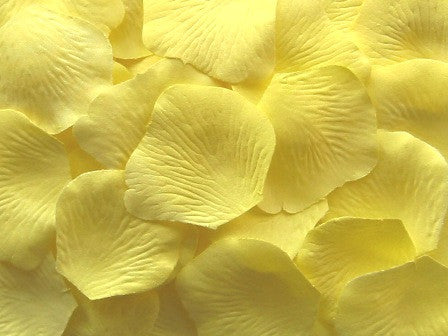 Pale Yellow Silk Rose Petals, 100 petals