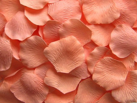 Peachy Silk Rose Petals, 100 petals